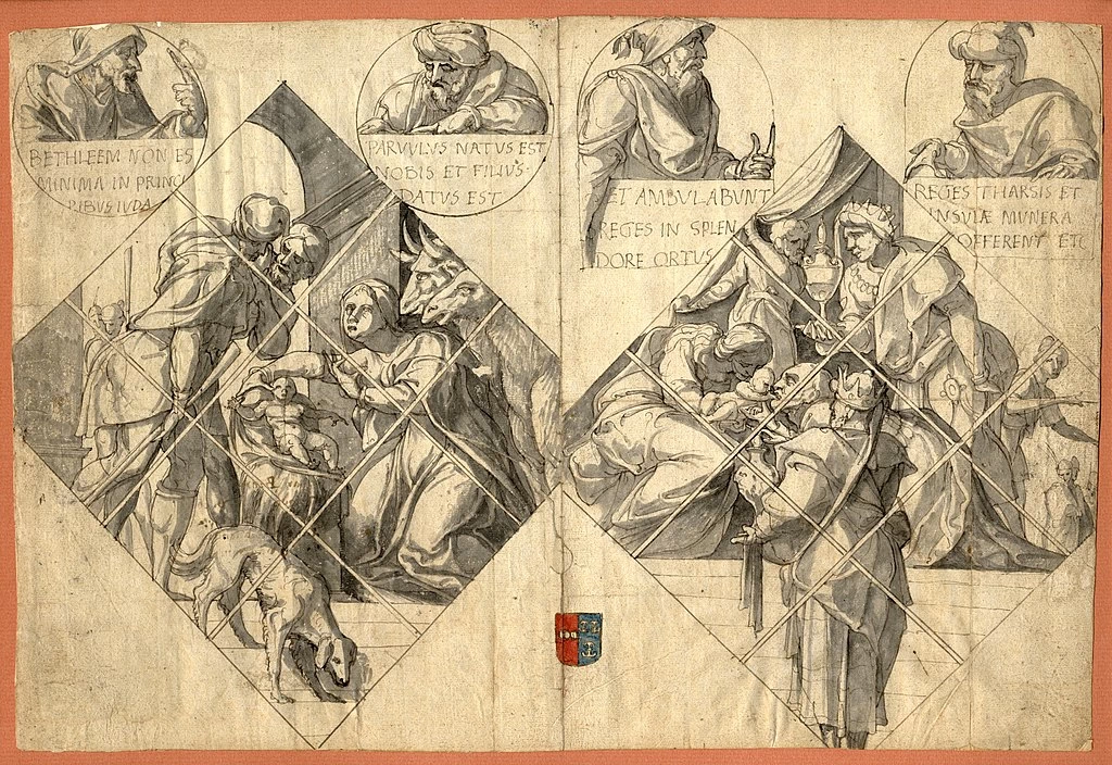 Interno della Mariakerk a Utrecht, con la visita dei pastori - Het Utrechts Archief